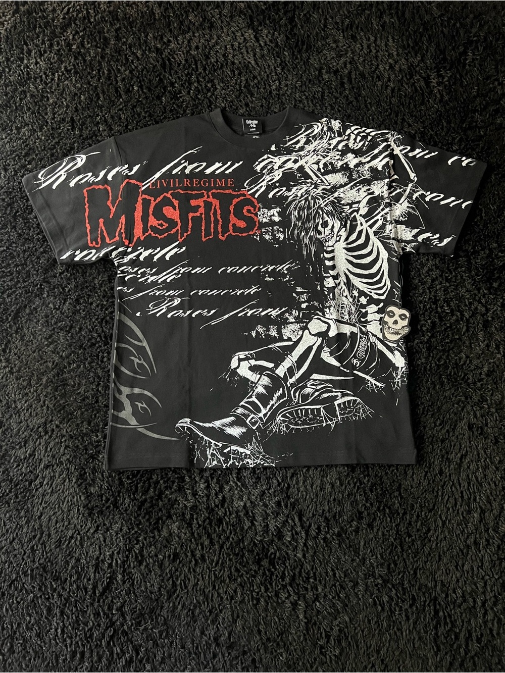 Misfits Black Short-Sleeve Graphic Tee with Red Logo
